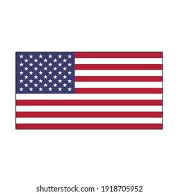 United States of America Flag Official size and colored, stars and stripes, old glory, and the star spangled banner.