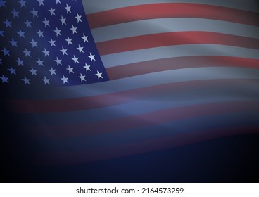 United States of America flag on dark background with blank space for text, vector illustration