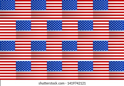 United States America flag pattern texture background  Vector illustration  American symbol seamless texture  National flat style design backdrop for print  banner  web  application  poster 