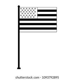 united states of america flag in pole