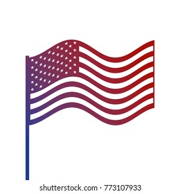 united states of america flag in pole waving