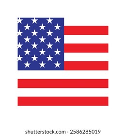 United States of America flag in rectangle shape. Vector Illustration
