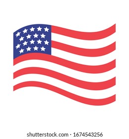 united states of america flag silhouette style vector illustration design