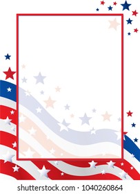 United States of America Flag Stars and Stripes Border Template