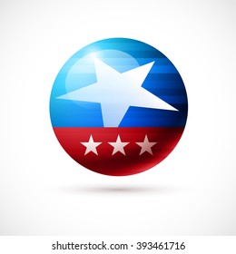 United States of America flag themed badge design. Elements are layered separately in vector file.