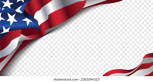 The United States of America flag transparent banner background. Vector design.