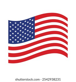 United States of America flag USA flag vector American waving flag clipping art. USA flag icon.