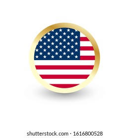 United states of America Flag Vector Round Icon, can be used for independence or other events