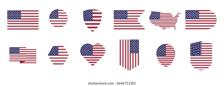Estados Unidos da América Bandeira. ilustração vetorial