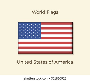 United States of America Flag. Vector design of the USA flag