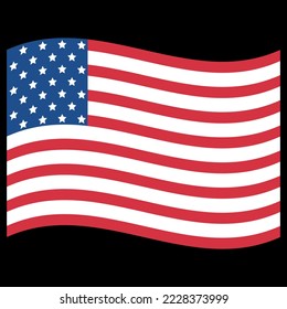 United States of America Flag with waves, vacation and celebration.