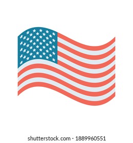 United States Of America Flag Waving Vector Illustration Design