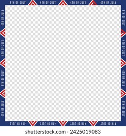United States of America frame border transparent background template with blank, empty, copy space for images or texts. Vector illustration.
