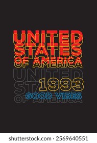 united states of america good vibes,t-shirt design fashion vector