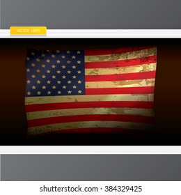The United States of America grunge old vintage flag. vector USA vintage flag icon. vector USA flag for background