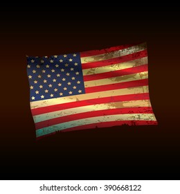 The United States of America grunge old vintage flag. vector USA vintage flag icon. vector USA flag for background
