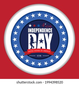 United states of America happy independence day greeting card, banner, horizontal vector illustration. USA holiday 4th of July design element.