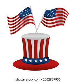 united states of america hat with flags crossed
