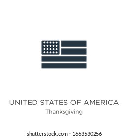 United states of america icon vector. Trendy flat united states of america icon from thanksgiving collection isolated on white background. Vector illustration can be used for web and mobile graphic 