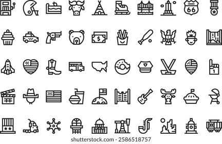 United states of america icons High-Quality Vector Icons Collection with Editable Stroke. Ideal for Professional and Creative Projects.