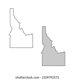 United States of America, Idaho state, map borders of the USA Idaho state.