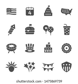 United States of America Independence Day vector icons