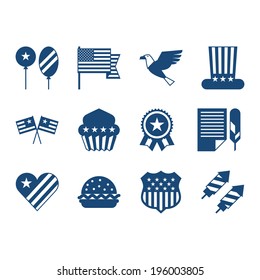 United States of America Independence Day icon set.