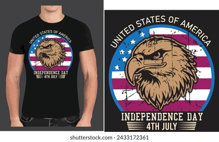 United states of America Independence day T shirt design .