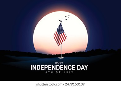 Día de la Independencia de los Estados Unidos. ANUNCIO creativo del Día de la Independencia de Estados Unidos, afiche, publicación en redes sociales, Plantilla, fondo, tarjeta de felicitación, diseño de postal, etc.