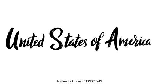 United States of America Lettering. Handwritten country name. Vector design template.