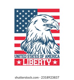 United States of America liberty - USA Independence Day, t shirt, poster, Illustration design, Vector graphic