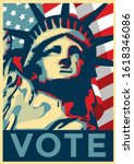 United States of America Liberty Vote Poster Presidents Election Nationalism Patriot