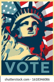 United States of America Liberty Vote Poster Presidents Election Nationalism Patriot