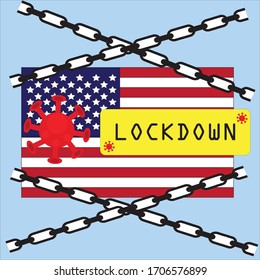 united states of america lock down due to corona virus crisis covid-19 disease. USA under lock down 