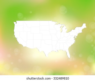 United States of America - Map & Background - Vector Illustration