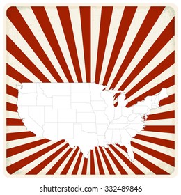 United States of America - Map & Background - Vector Illustration