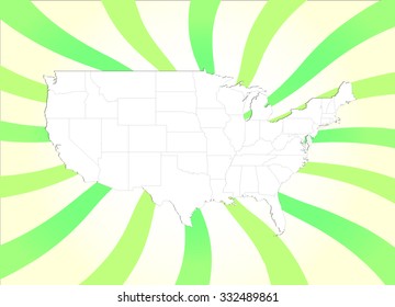 United States of America - Map & Background - Vector Illustration