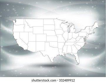 United States of America - Map & Background - Vector Illustration
