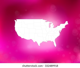 United States of America - Map & Background - Vector Illustration