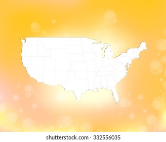 United States of America - Map & Background - Vector Illustration