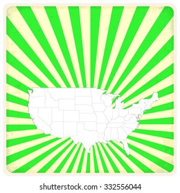 United States of America - Map & Background - Vector Illustration