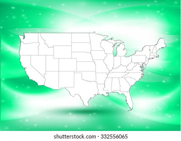 United States of America - Map & Background - Vector Illustration