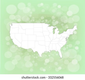 United States of America - Map & Background - Vector Illustration