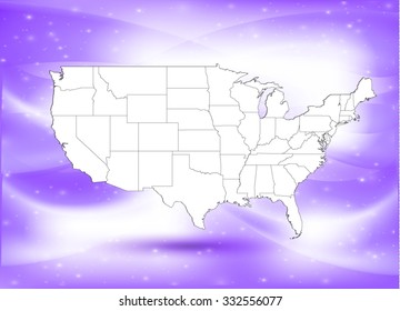 United States of America - Map & Background - Vector Illustration