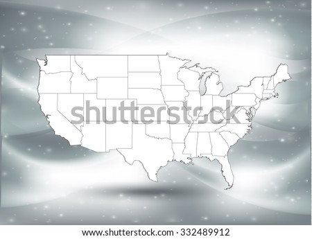 United States of America - Map & Background - Vector Illustration