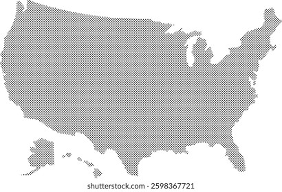 United States Of America Map Dot Style Illustration