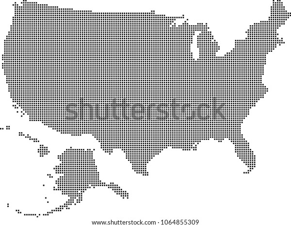 United States America Map Dots Vector Stock Vector (Royalty Free ...