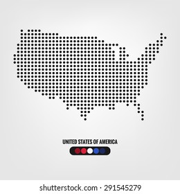 United States Of America Map Dot,vector Eps10