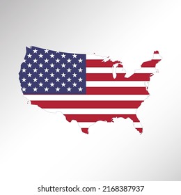 United States of America map flag. The one and only united states of america map with flag vector in it.