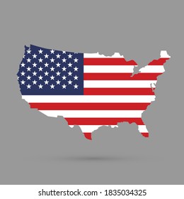 United states of america map graphic trendy flag artwork,